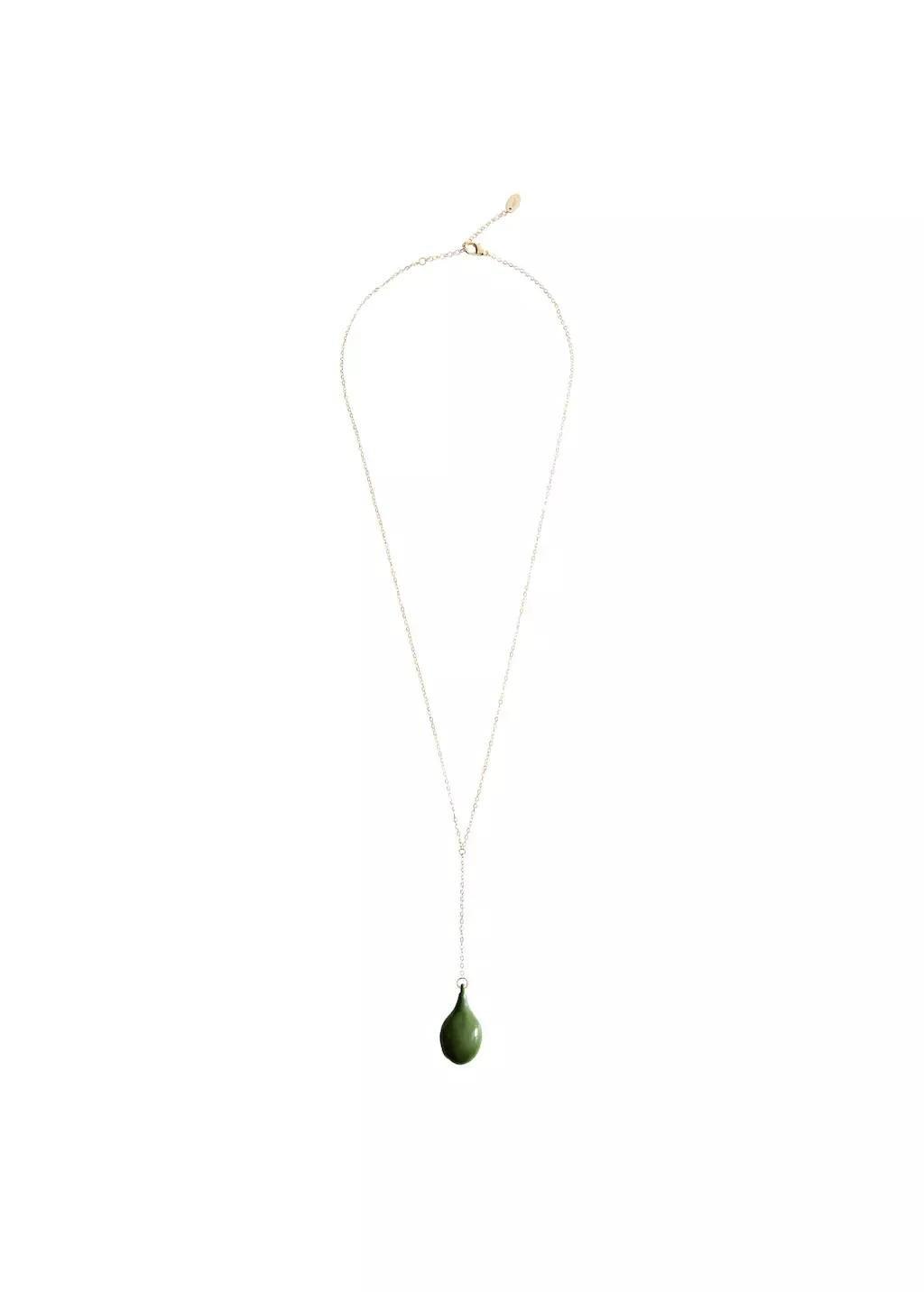 Gold Metal Pendant Necklace, Gold, medium