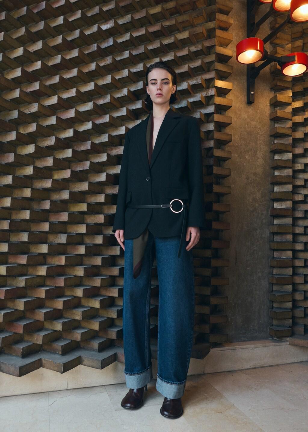 Blue Balloon Jeans With Rolled-Up Hem, 0201_TO, large image number 0