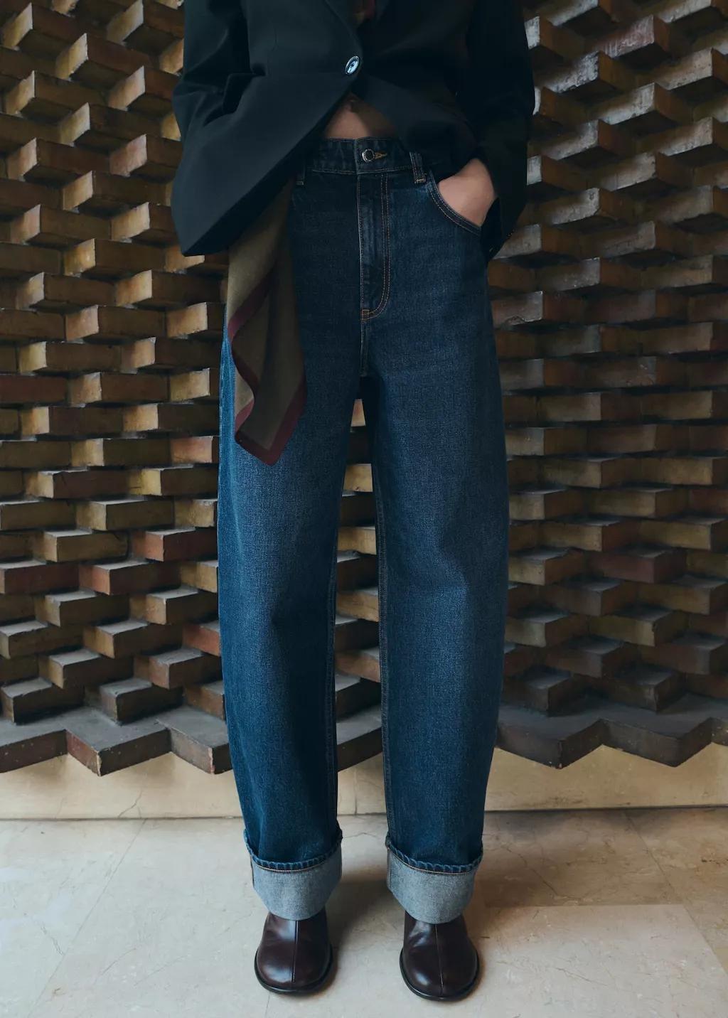 Blue Balloon Jeans With Rolled-Up Hem, 0201_TO, large image number 3