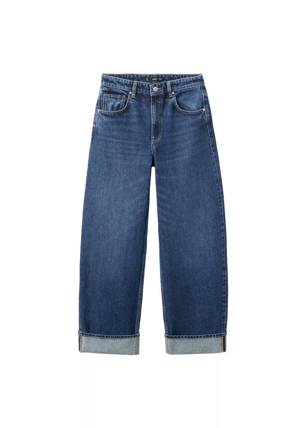 Blue Balloon Jeans With Rolled-Up Hem, Open Blue, large image number 6