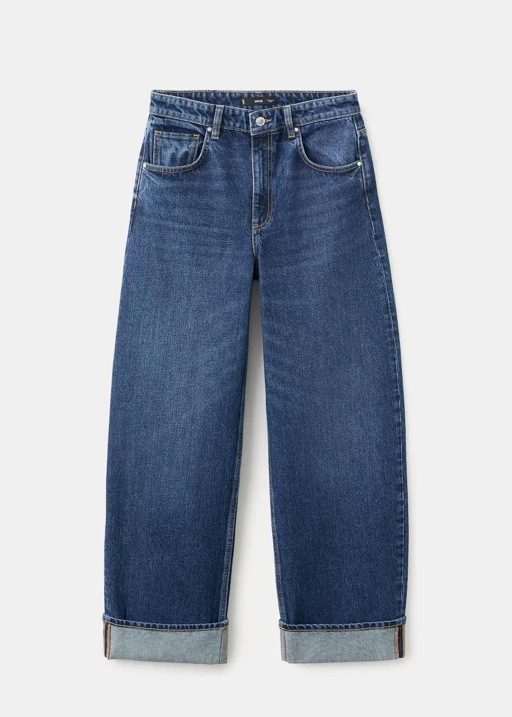 Blue Balloon Jeans With Rolled-Up Hem, Open Blue, large image number 7