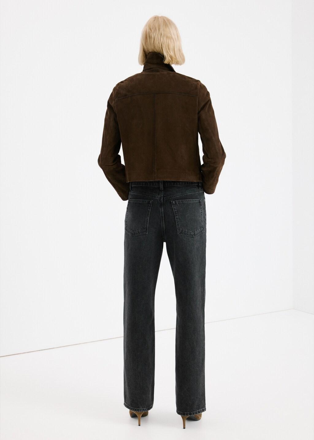 Open Grey Straight Low-Waist Jeans, 0201_TN, large image number 2