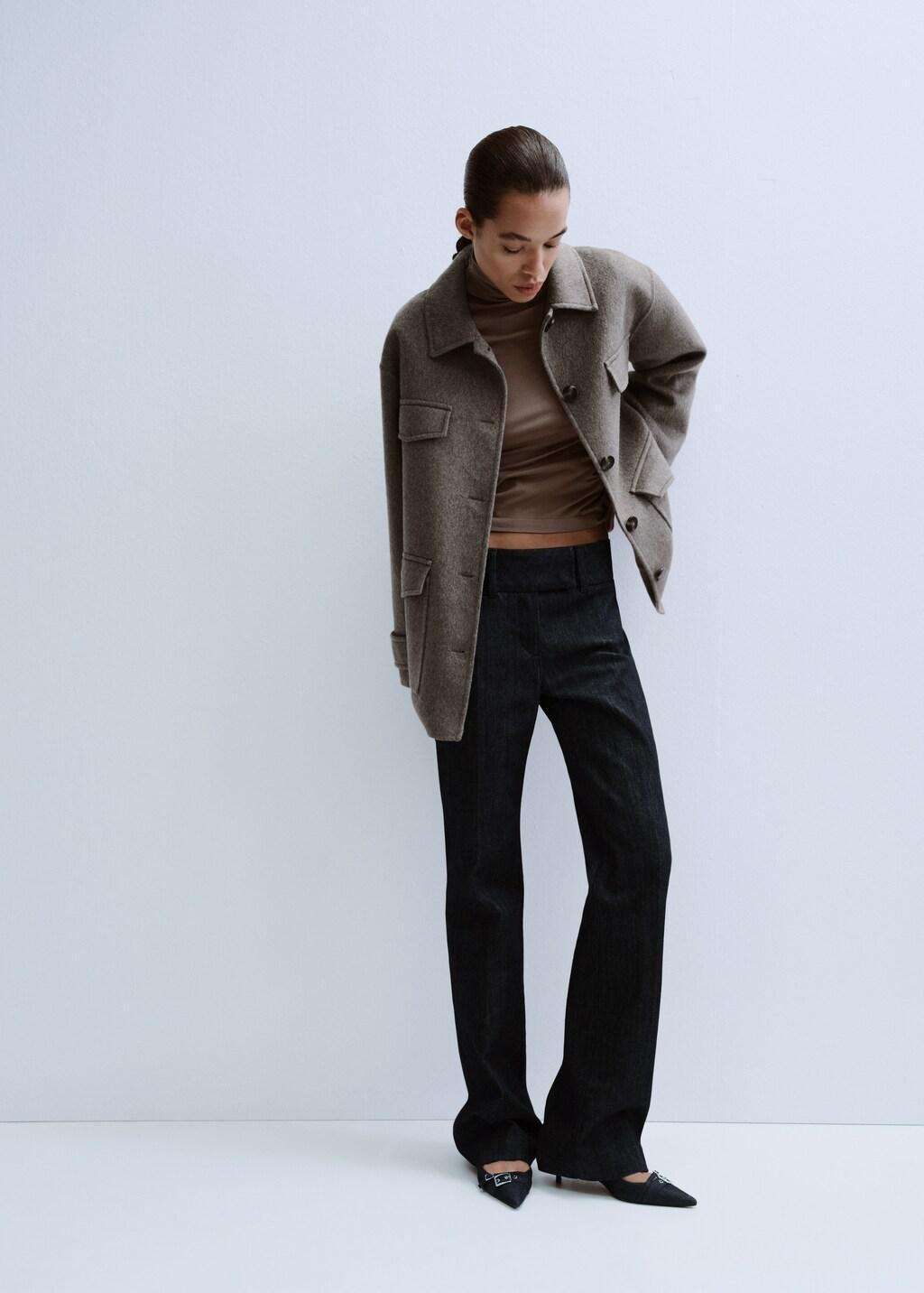 Brown Wool Jacket With Pockets, Medium Brown, large image number 0
