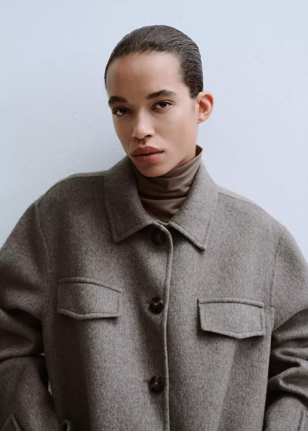 Brown Wool Jacket With Pockets, Medium Brown, large image number 3