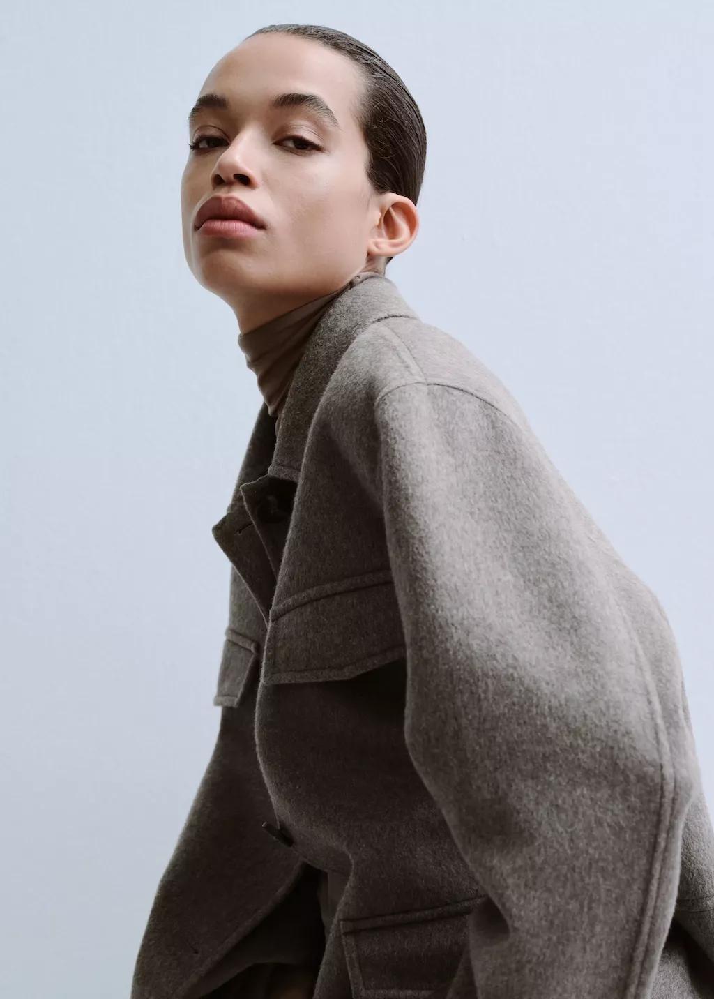 Brown Wool Jacket With Pockets, Medium Brown, large image number 6