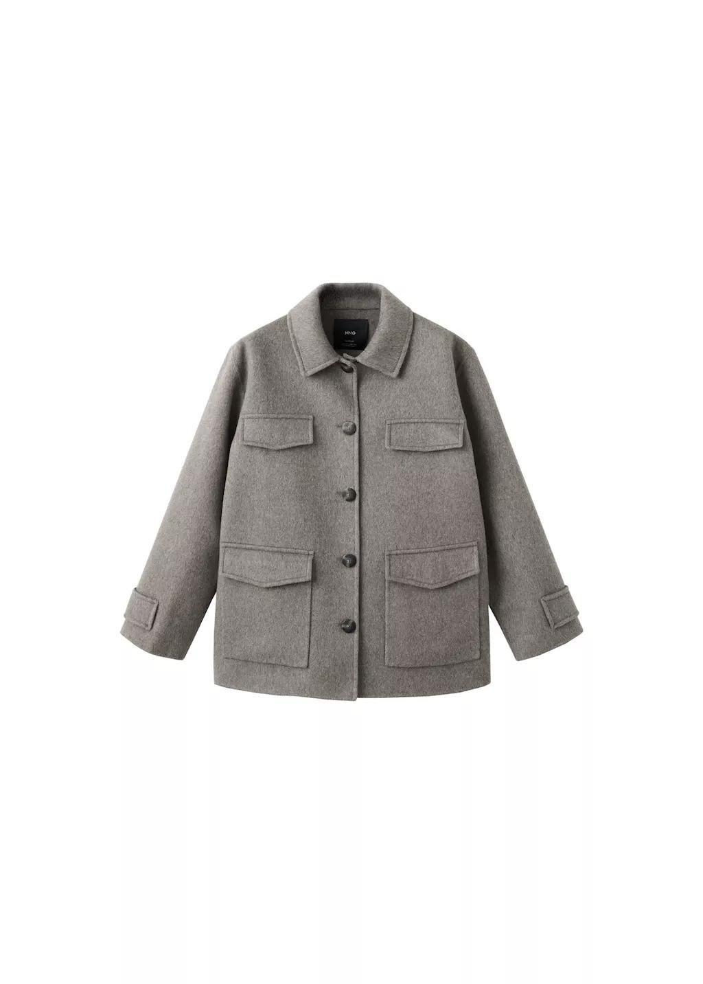 Brown Wool Jacket With Pockets, Medium Brown, large image number 7