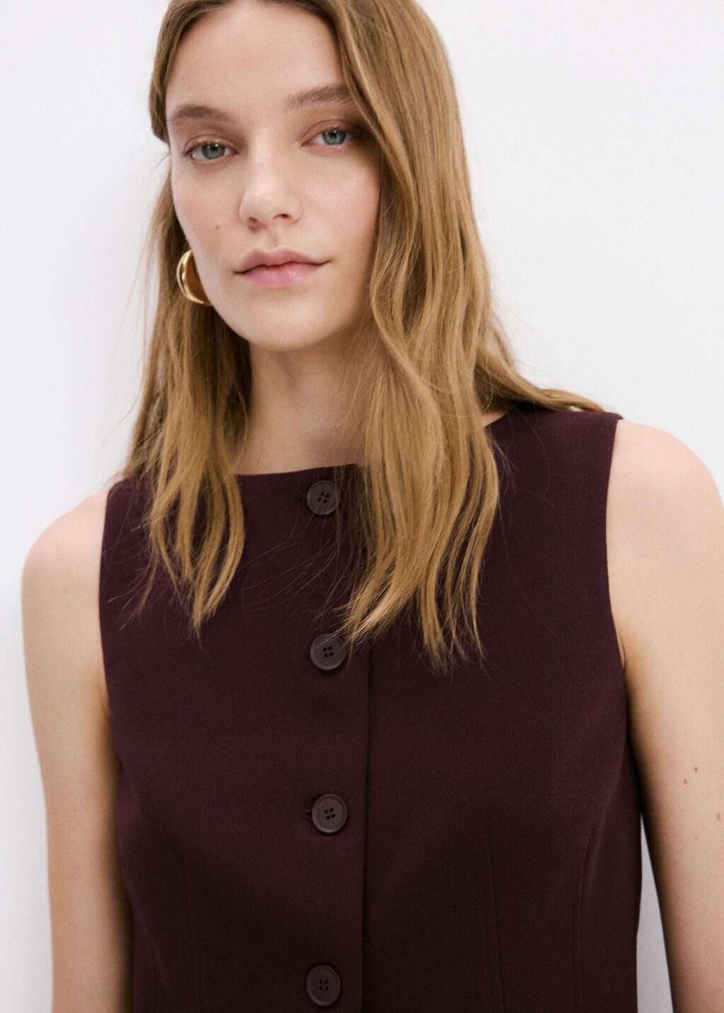 Red Suit Waistcoat With Buttons, 0201_78, large image number 6