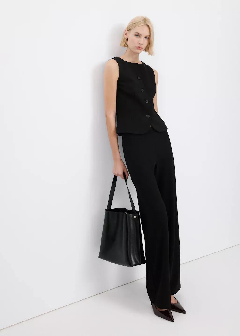 Black Suit Waistcoat With Buttons, 0201_99, large image number 0