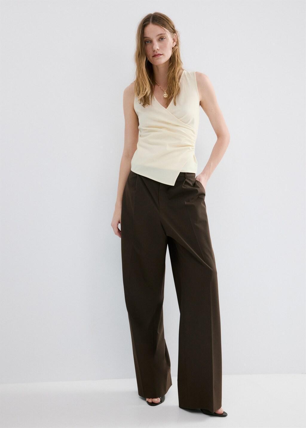 Yellow Asymmetric Crossover Top, Yellow, medium