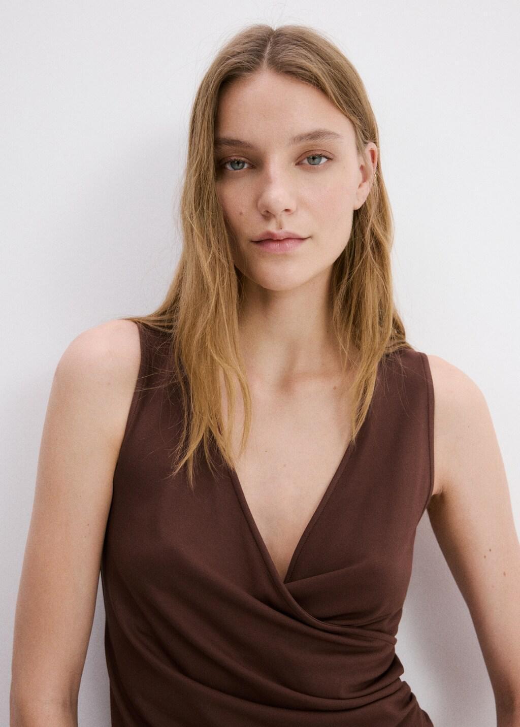 Brown Asymmetric Crossover Top, 0201_30, large image number 4