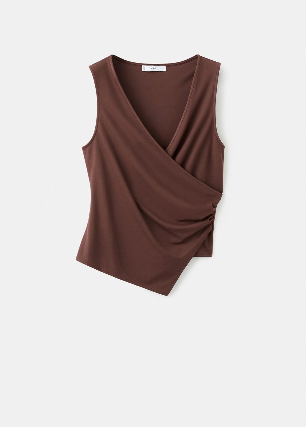 Brown Asymmetric Crossover Top, 0201_30, large image number 7
