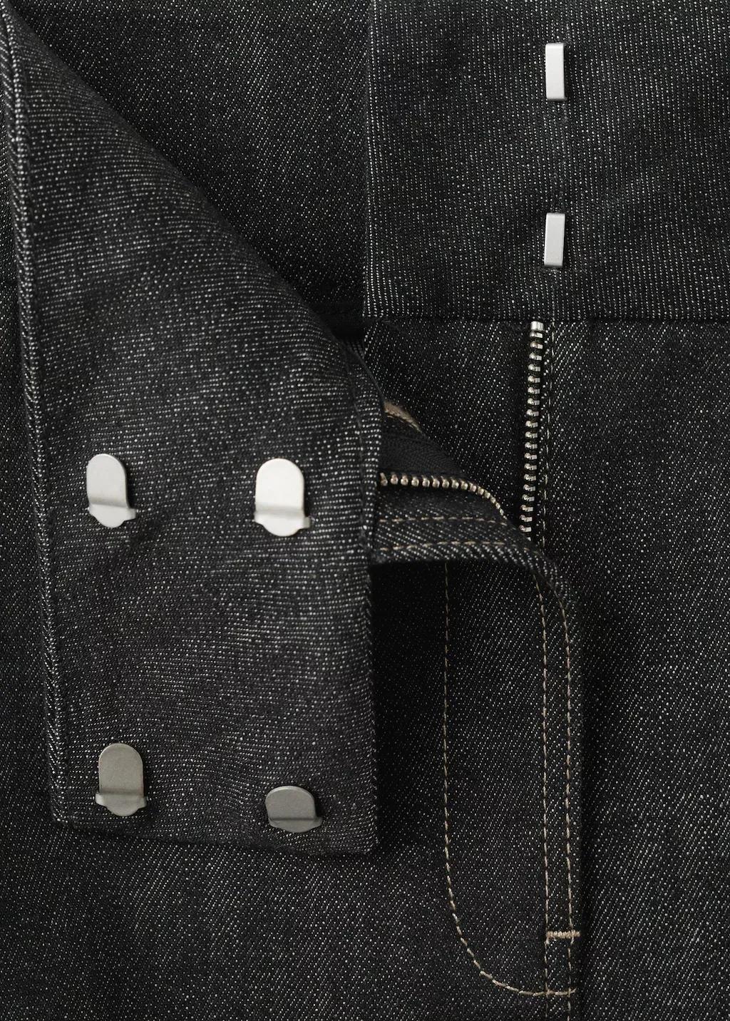 Black Denim Midi-Skirt, Black, large image number 1