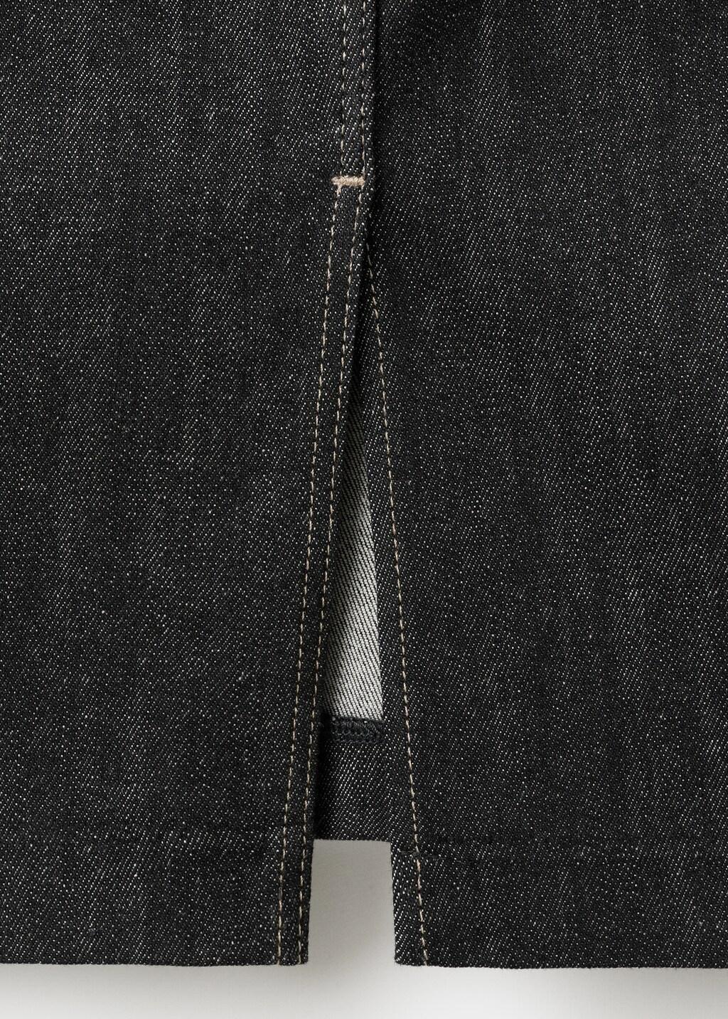 Black Denim Midi-Skirt, Black, large image number 4