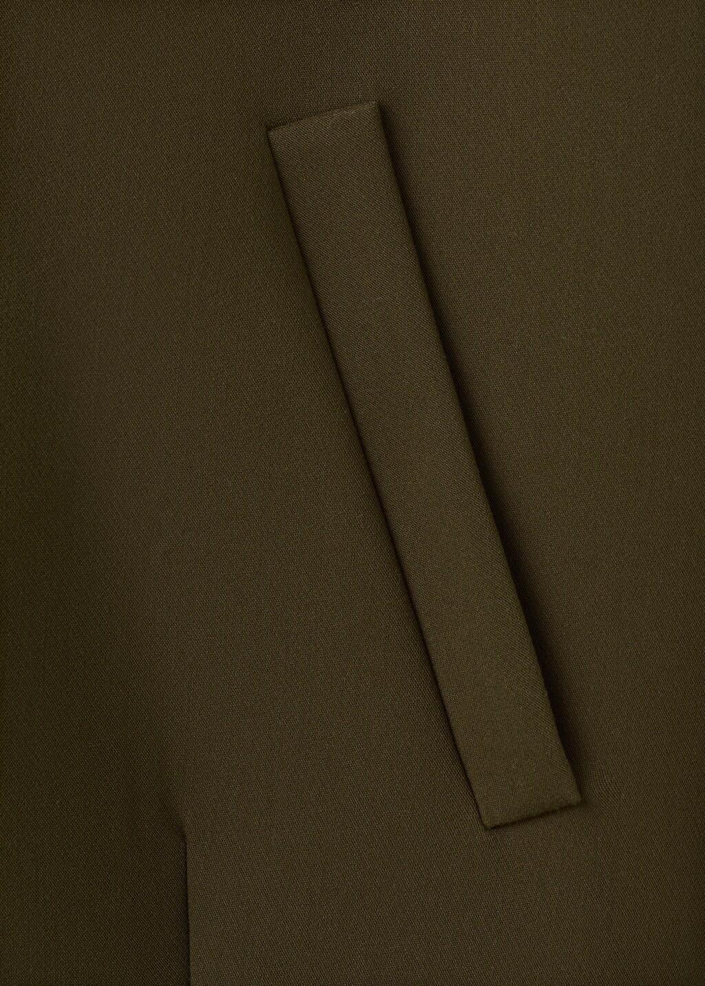 Khaki Bomber Jacket With Shirt Collar, Beige - Khaki, large image number 4
