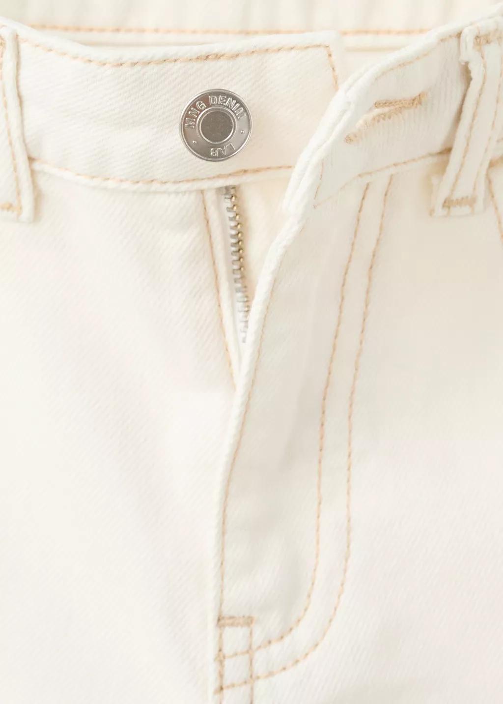 Beige Floral Embroidery Jeans, Kids Girl, Light Beige, large image number 3