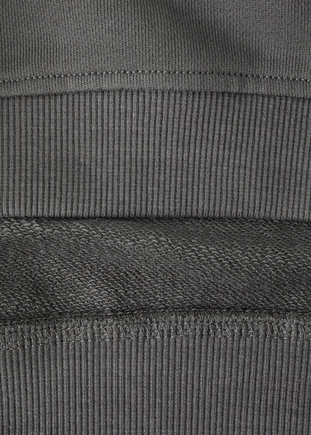 Grey Printed Cotton Sweatshirt, Charcoal, medium