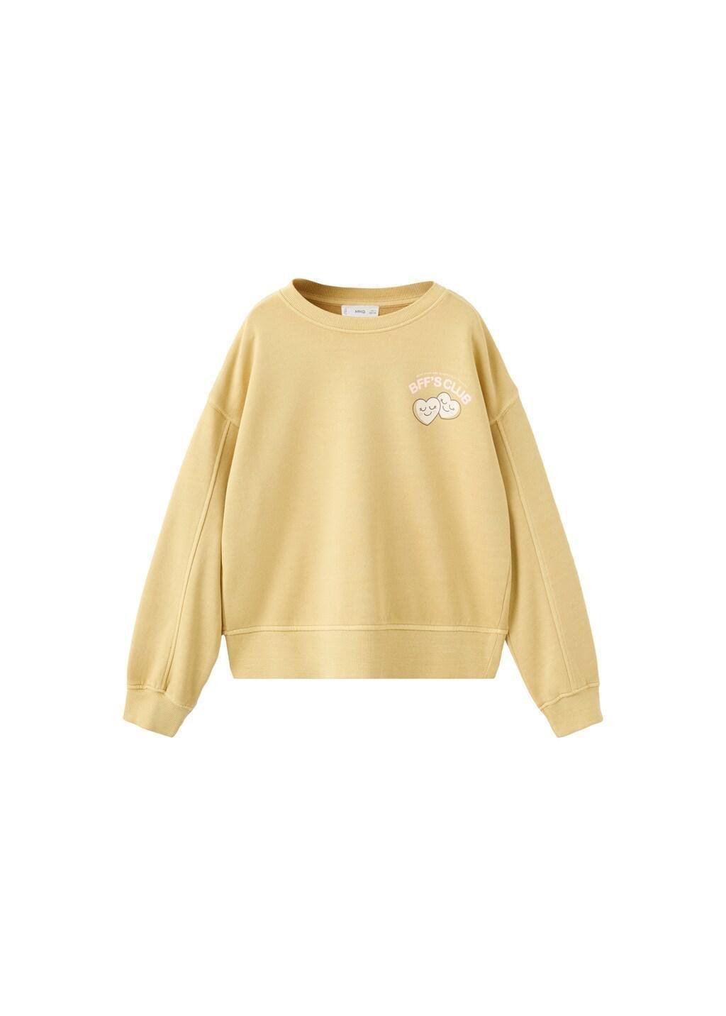 Green Printed Cotton Sweatshirt, Kids Girls, Dark Green, large image number 3