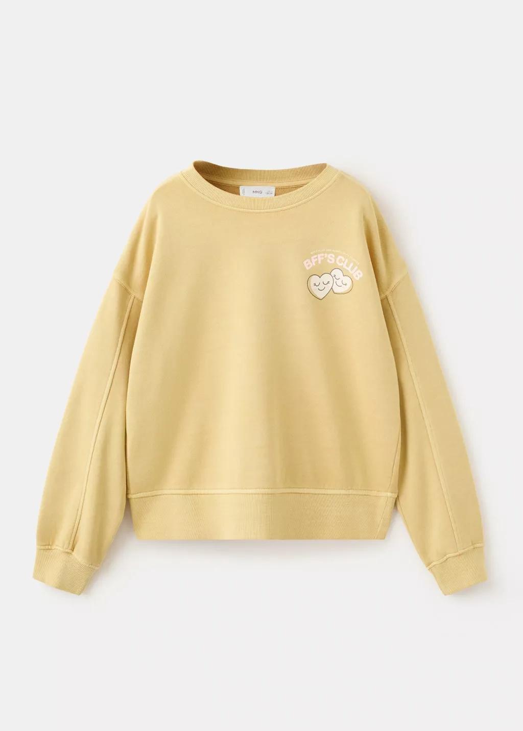 Green Printed Cotton Sweatshirt, Kids Girls, Dark Green, large image number 4