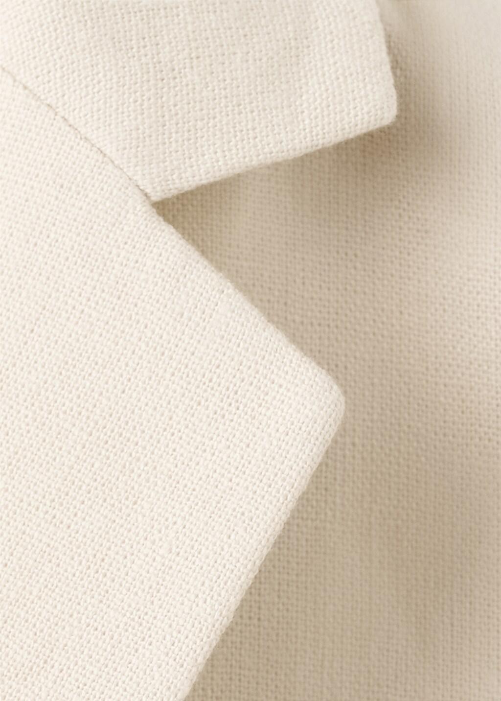 Beige Classic Linen Jacket, Kids Boys, Light Beige, large image number 0