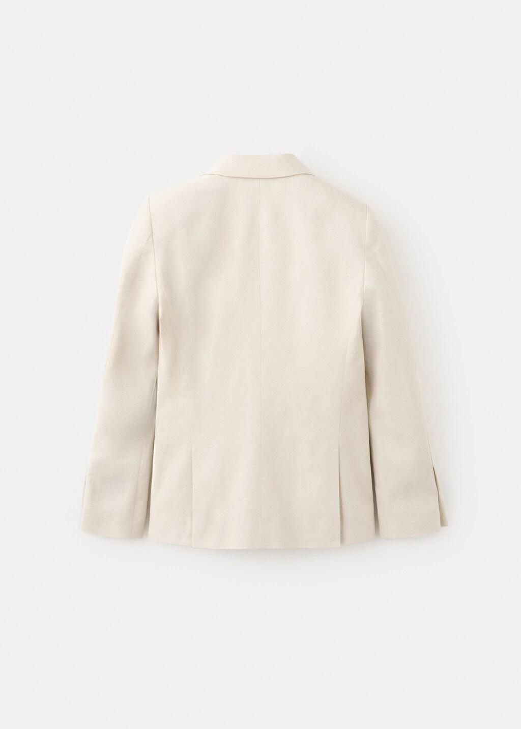 Beige Classic Linen Jacket, Kids Boys, Light Beige, medium