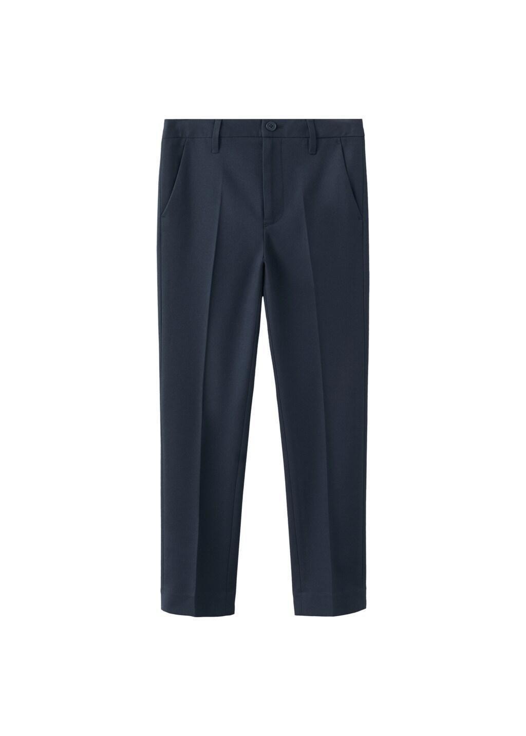 Navy Straight-Fit Suit Trousers, Kids Boys, Navy, large image number 5