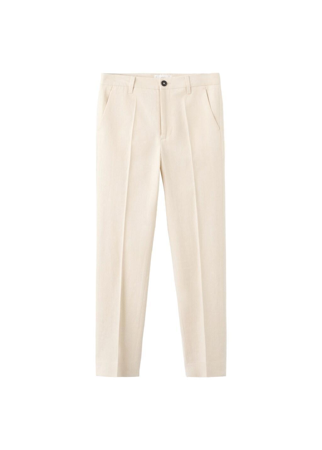 Beige Straight-Fit Suit Trousers, Kids Boys, Light Beige, large image number 2