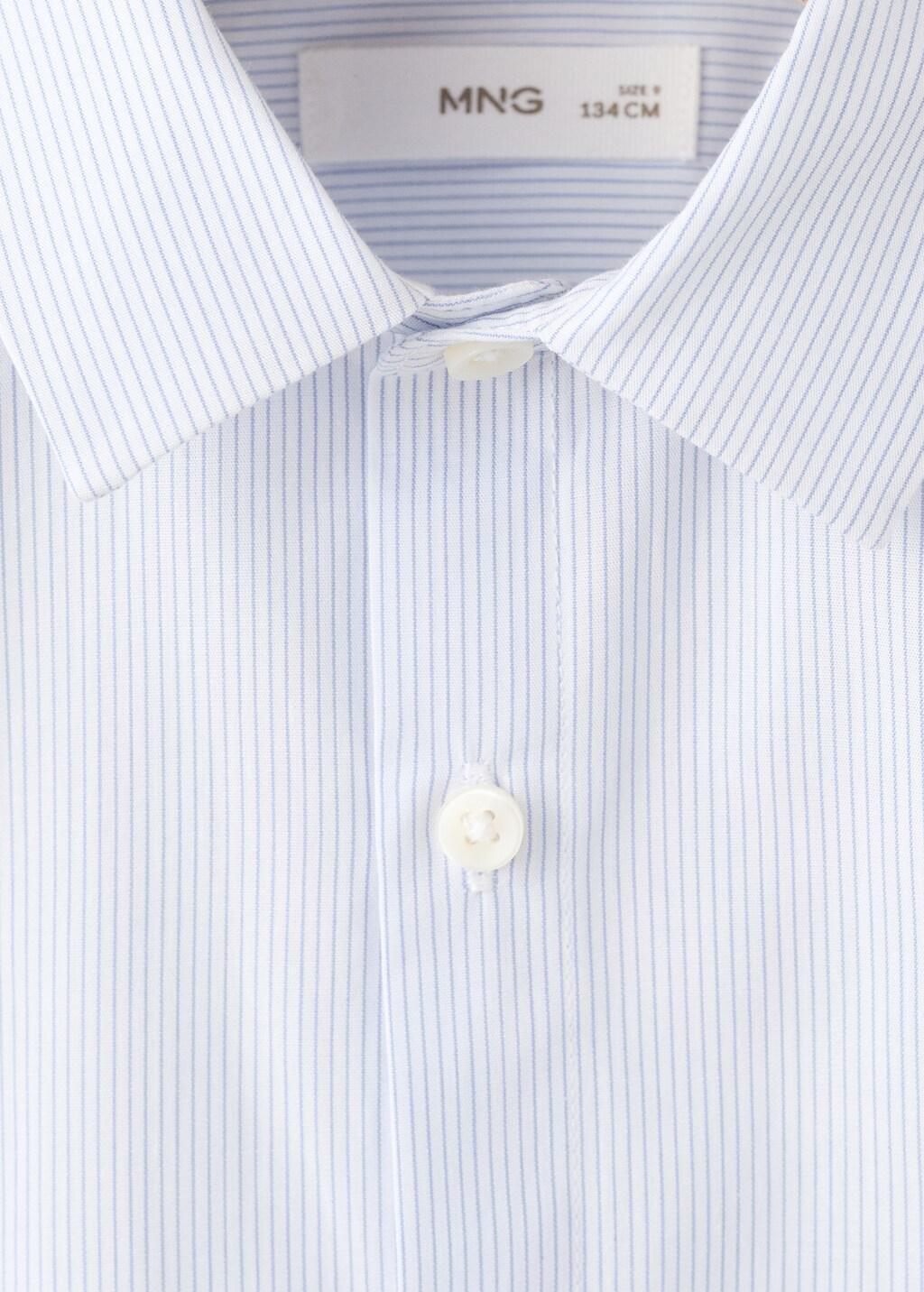 Blue Striped Cotton Shirt, Kids Boys, Light-Pastel Blue, medium