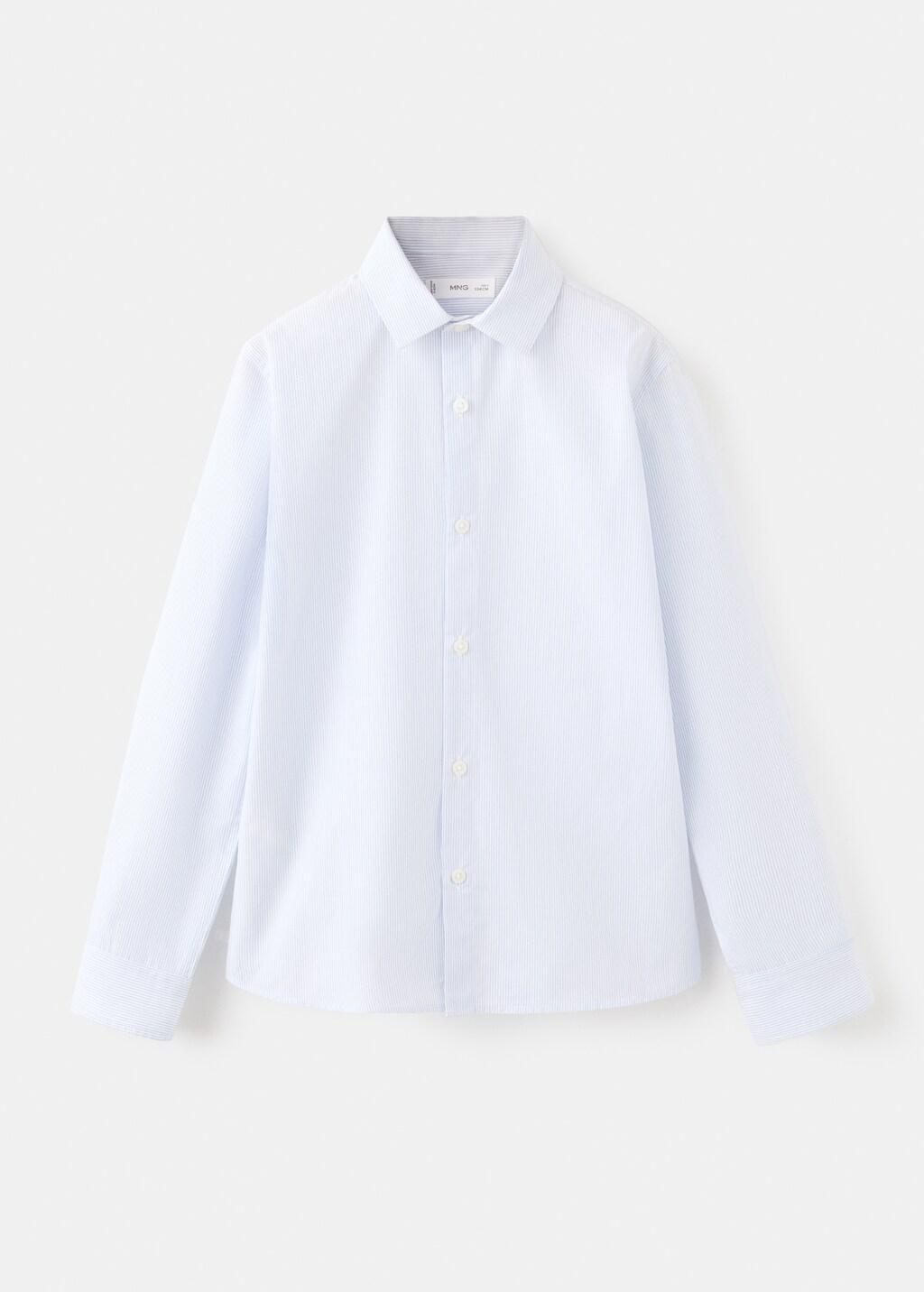 Blue Striped Cotton Shirt, Kids Boys, Light-Pastel Blue, large image number 5