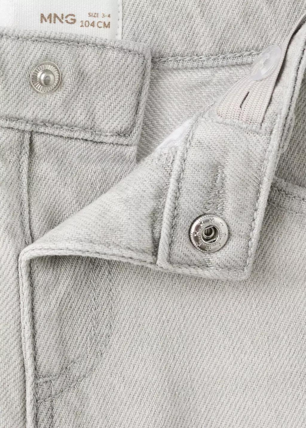Grey Straight Jeans With Sun Embroidery, Baby Girls, Open Grey, large image number 1