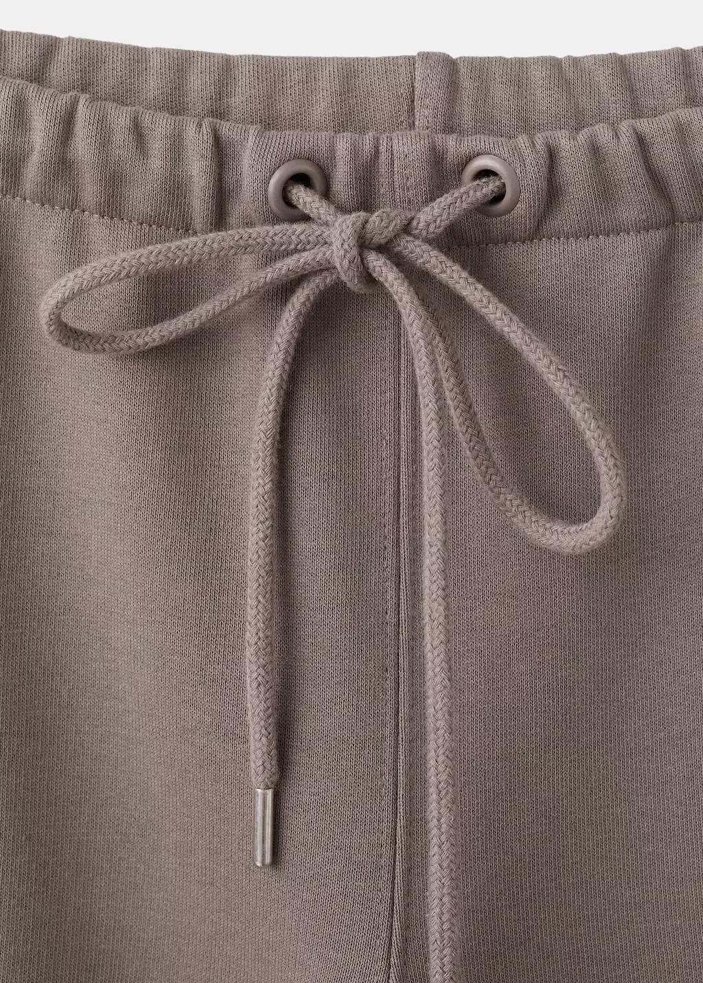 Grey Elastic Waist Cotton Trousers, 0201_92, large image number 1