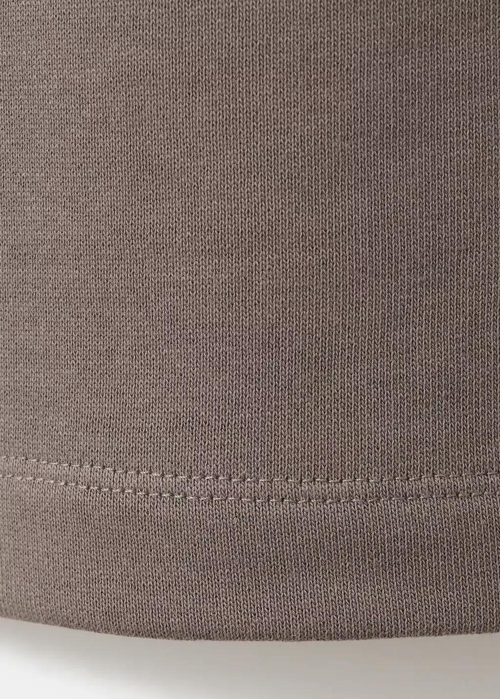 Grey Elastic Waist Cotton Trousers, 0201_92, large image number 5