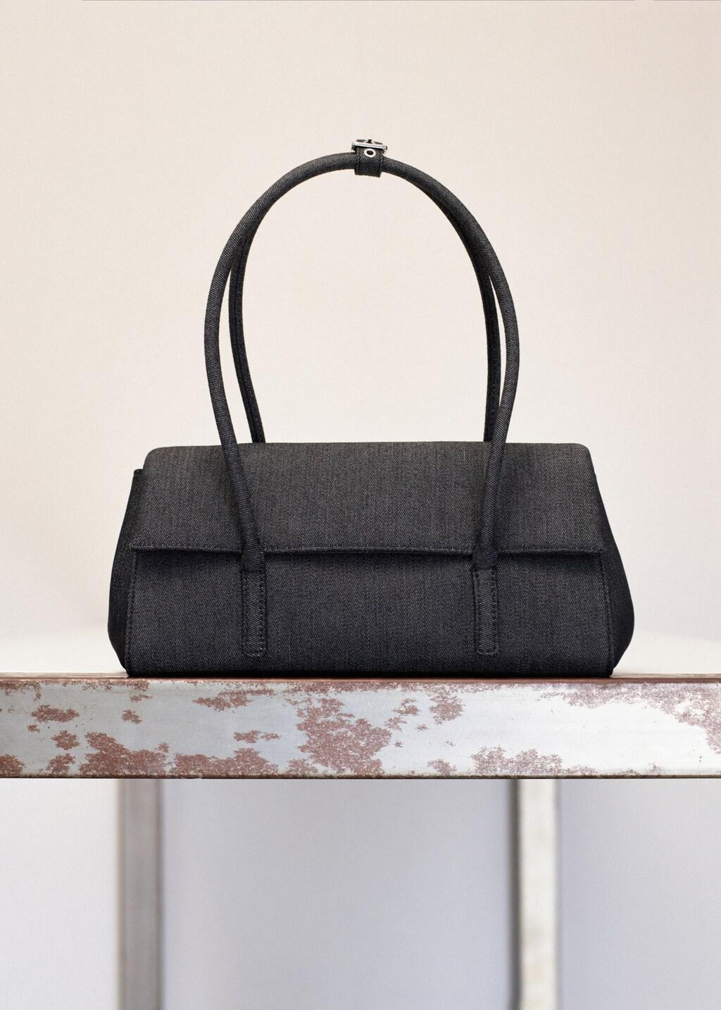 Blue Denim Shoulder Bag, Open Blue, medium