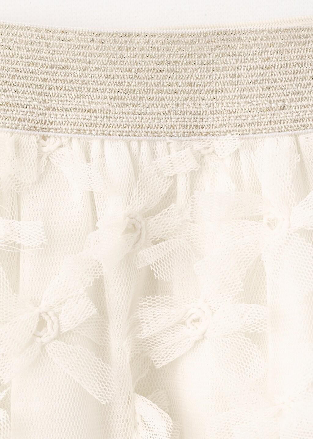 White Tulle Midi Skirt, Kids Girl, Natural White, large image number 1