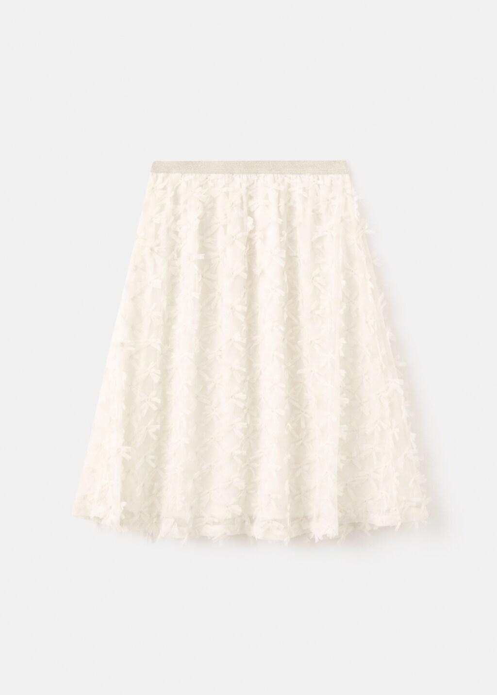 White Tulle Midi Skirt, Kids Girl, Natural White, medium