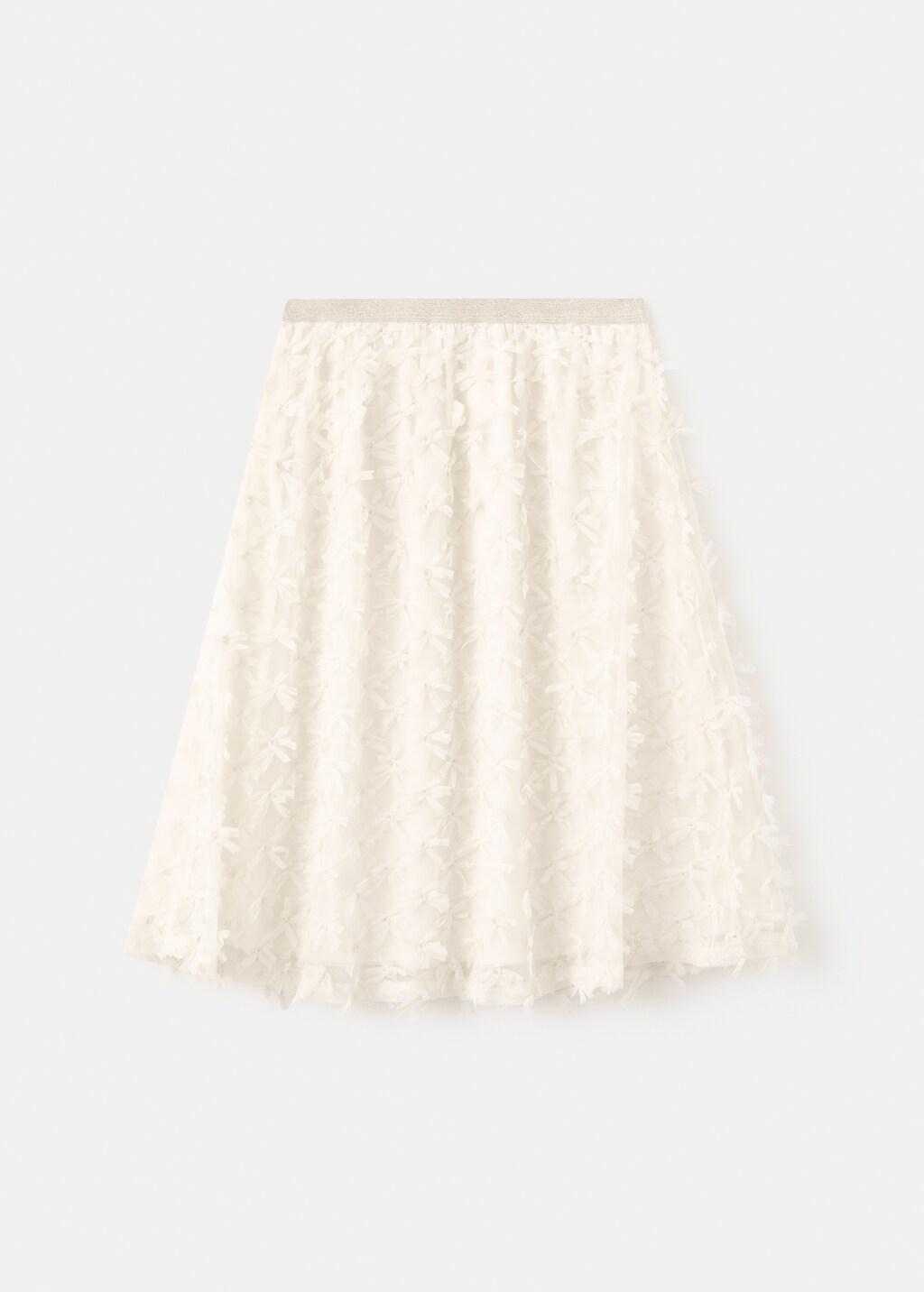 White Tulle Midi Skirt, Kids Girl, Natural White, large image number 7