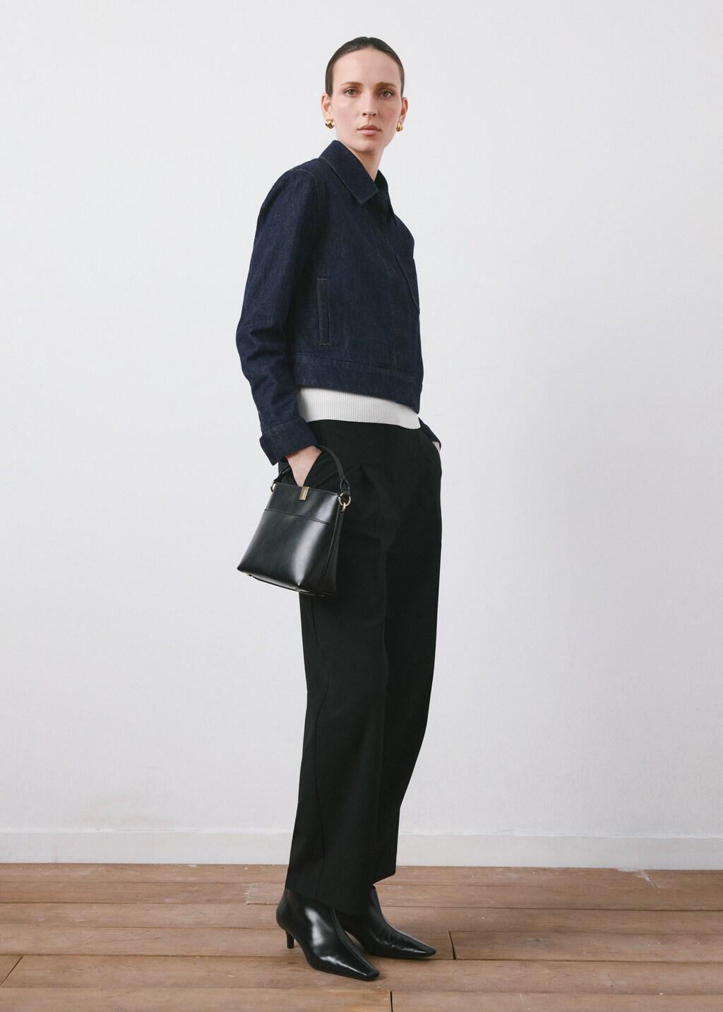 Blue Fitted Denim Jacket With Pockets, Open Blue, large image number 0