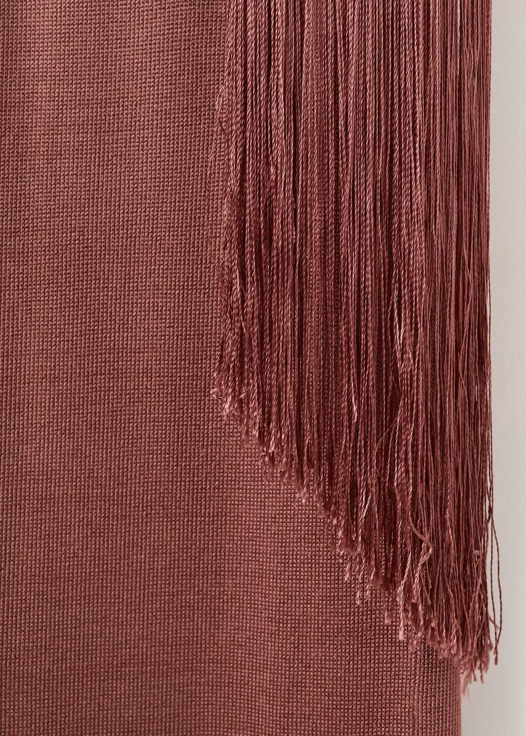 Orange Knit Foulard Dress, Rust - Copper, large image number 5