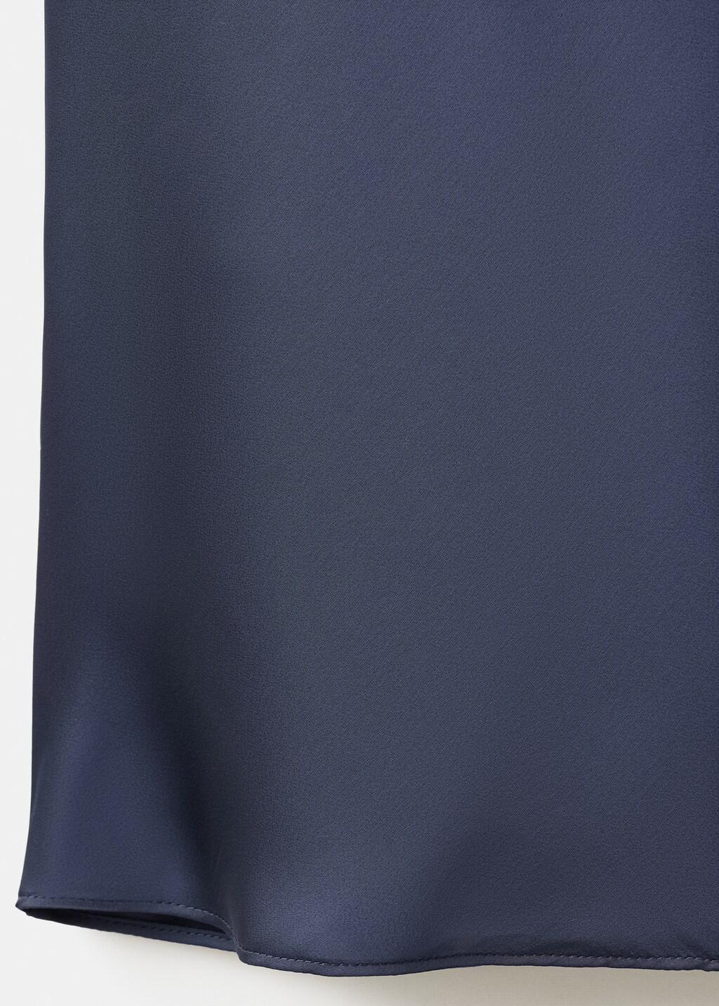 Blue Satin Long Skirt, Dark Blue, large image number 5