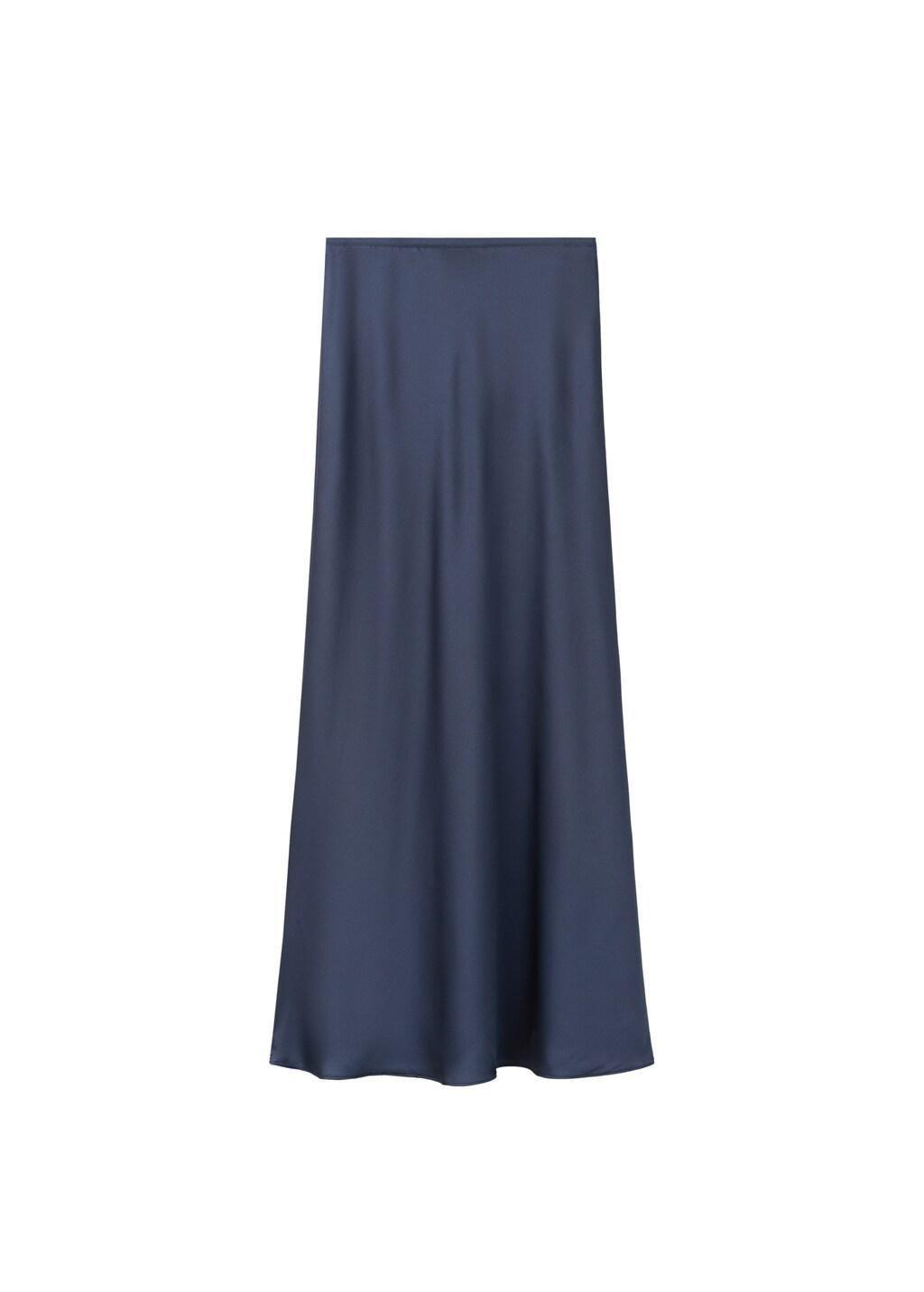 Blue Satin Long Skirt, Dark Blue, large image number 7