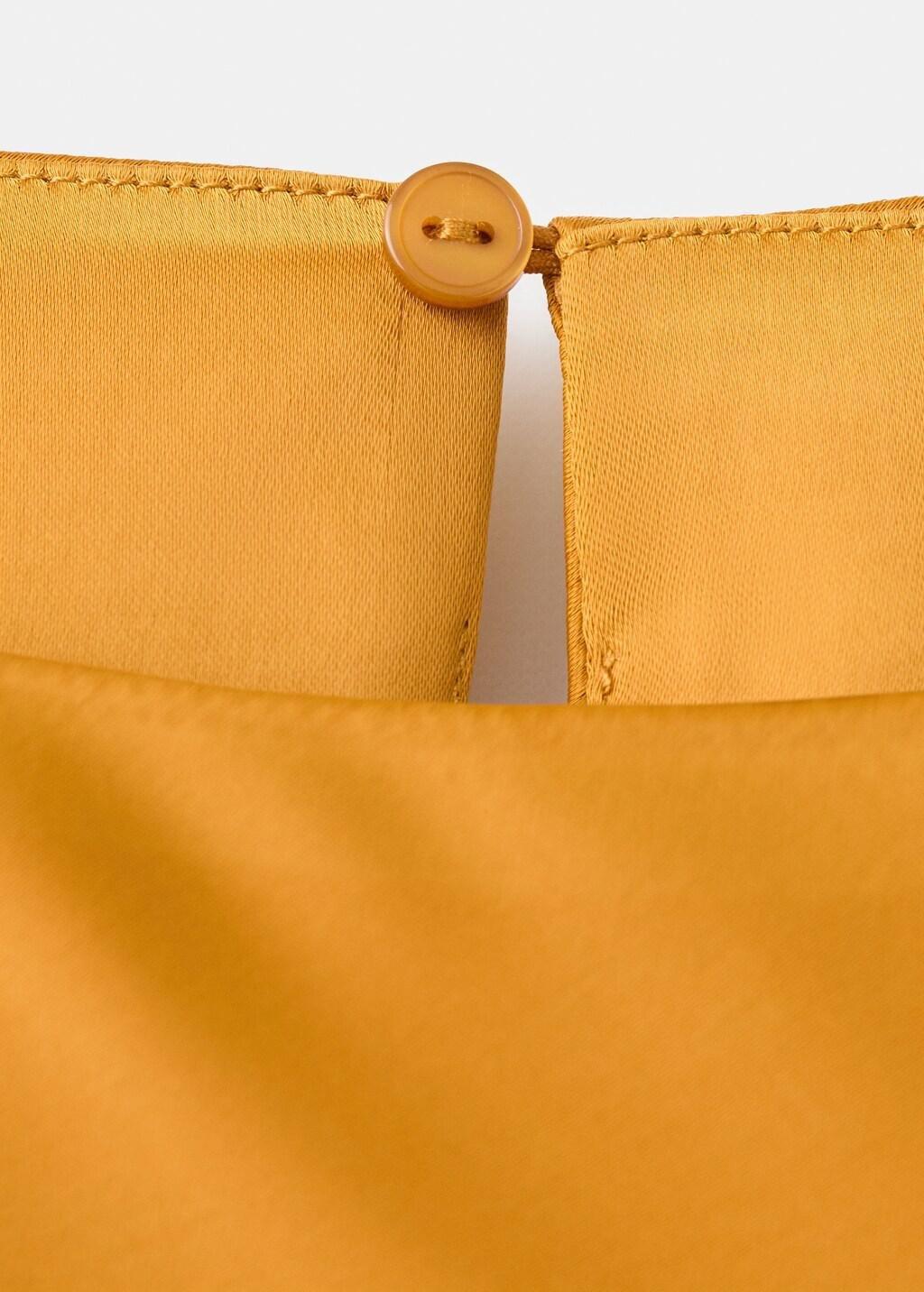 Yellow Ruched Satin Dress, Dark Yellow, large image number 1