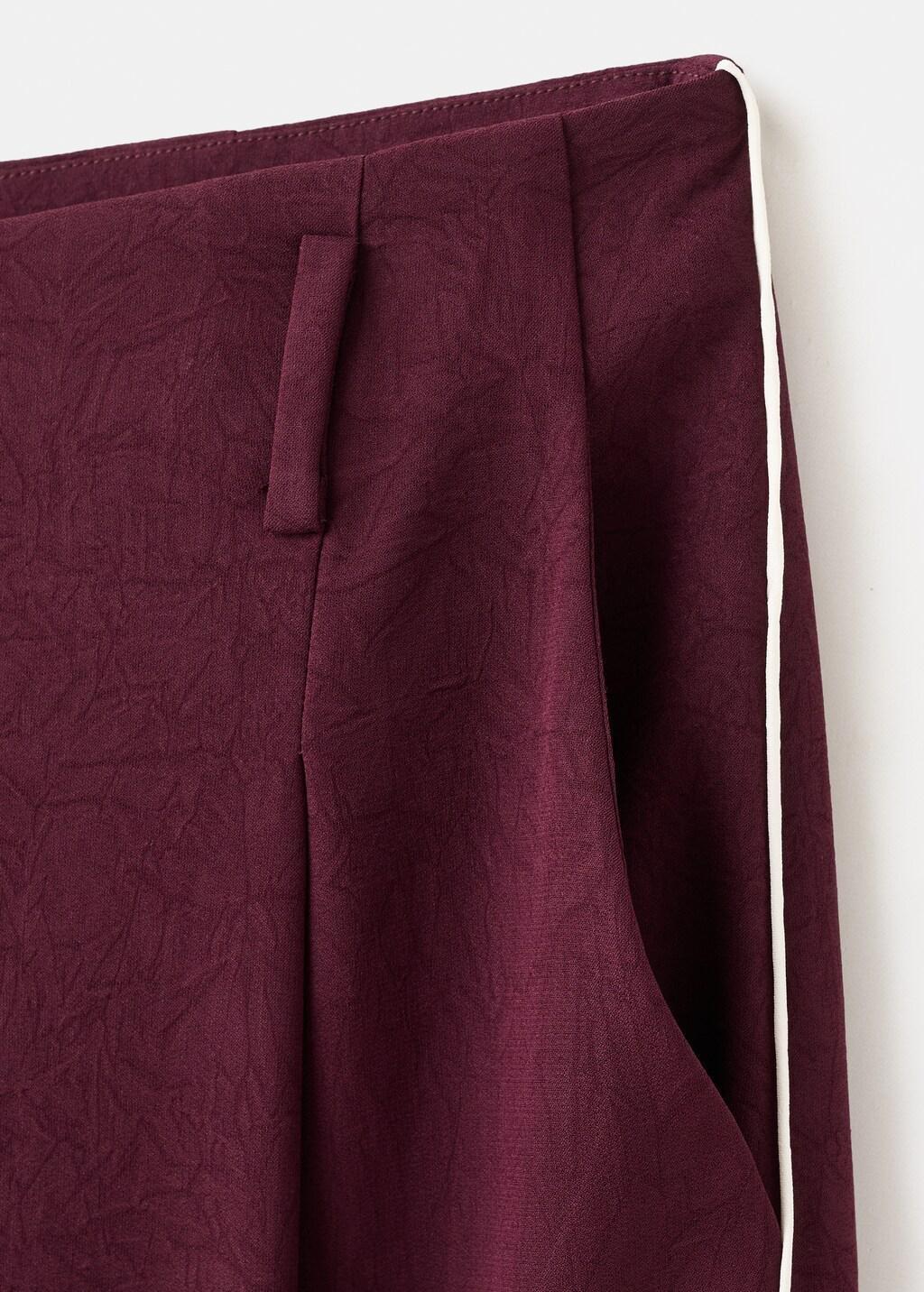 Beige Contrast Stripe Straight Trousers, Light Beige, large image number 4