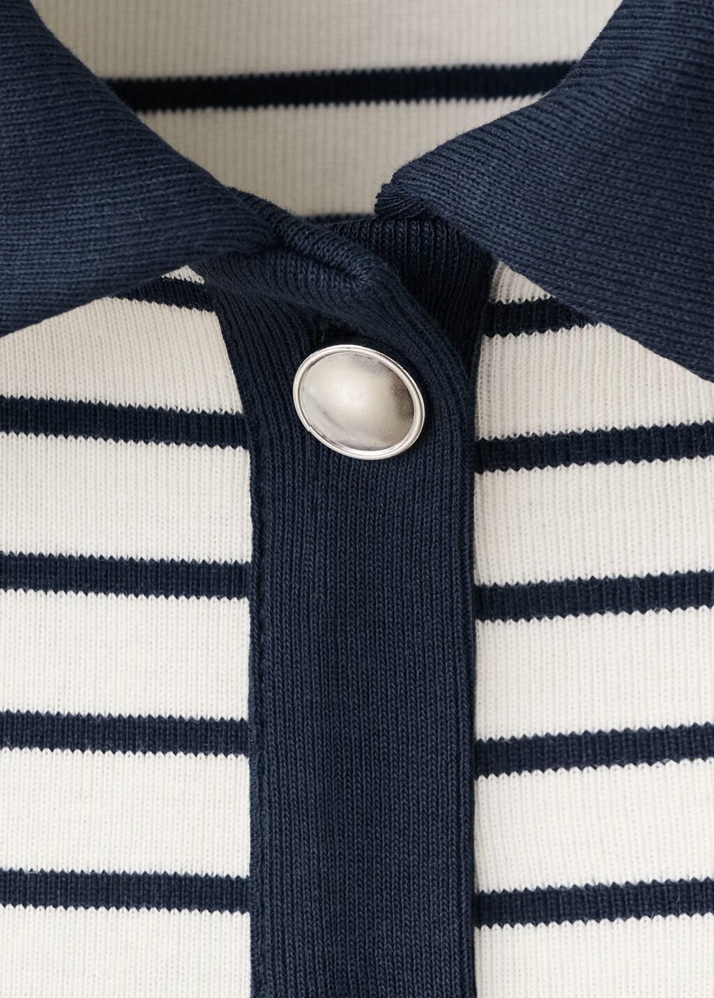 Navy Striped Cardigan With Jewel Buttons, Navy, large image number 5