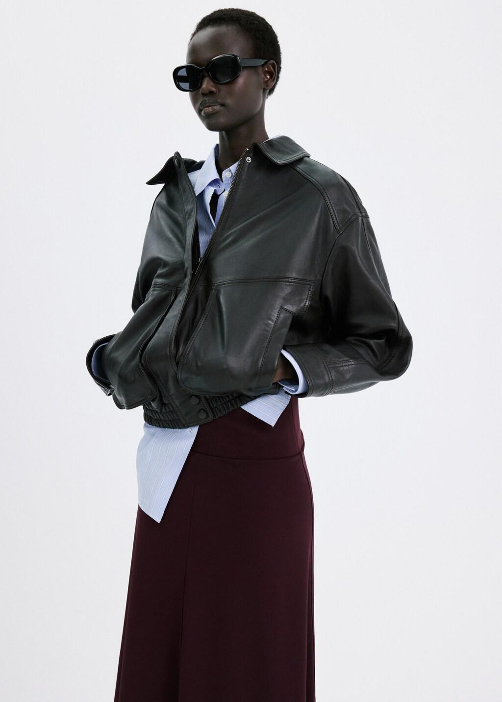 Red Fine Knit Midi Skirt, Dark Red, large image number 4