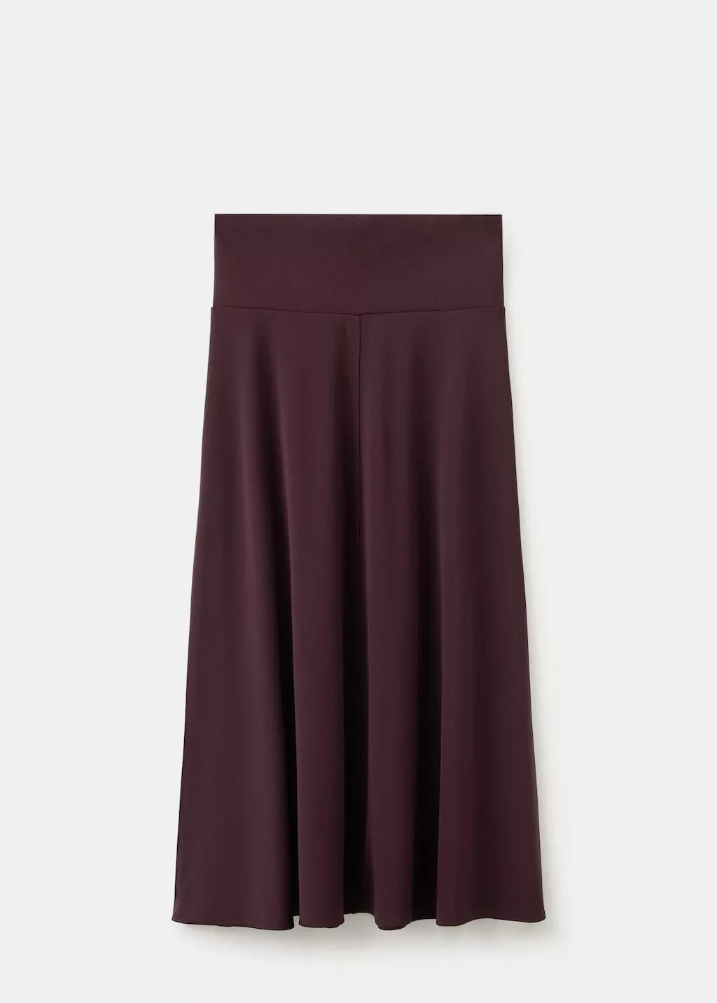 Red Fine Knit Midi Skirt, Dark Red, large image number 7