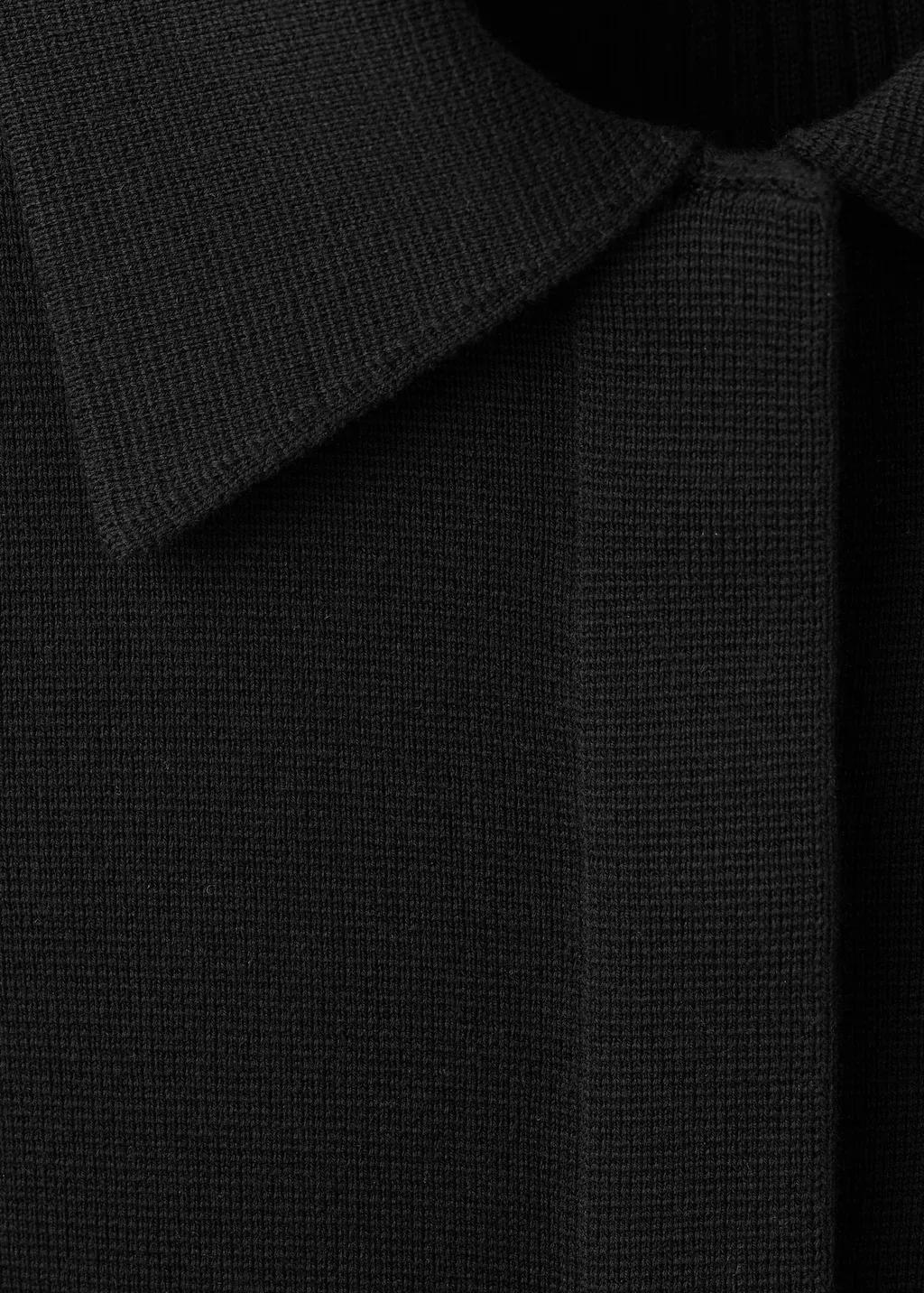 Black Pocket Knit Cardigan, Black, large image number 1