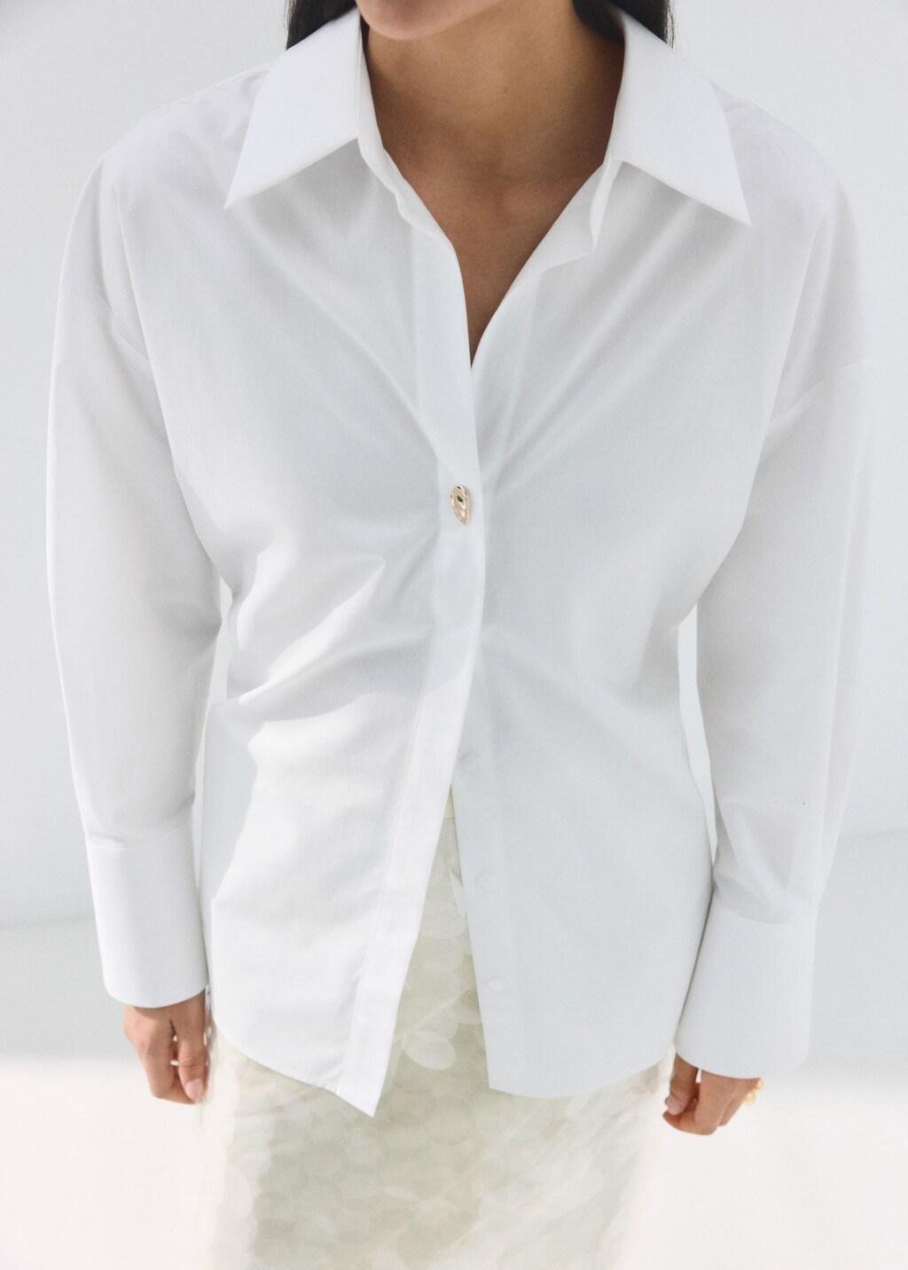 White Oversize Cotton Shirt, White, large image number 3