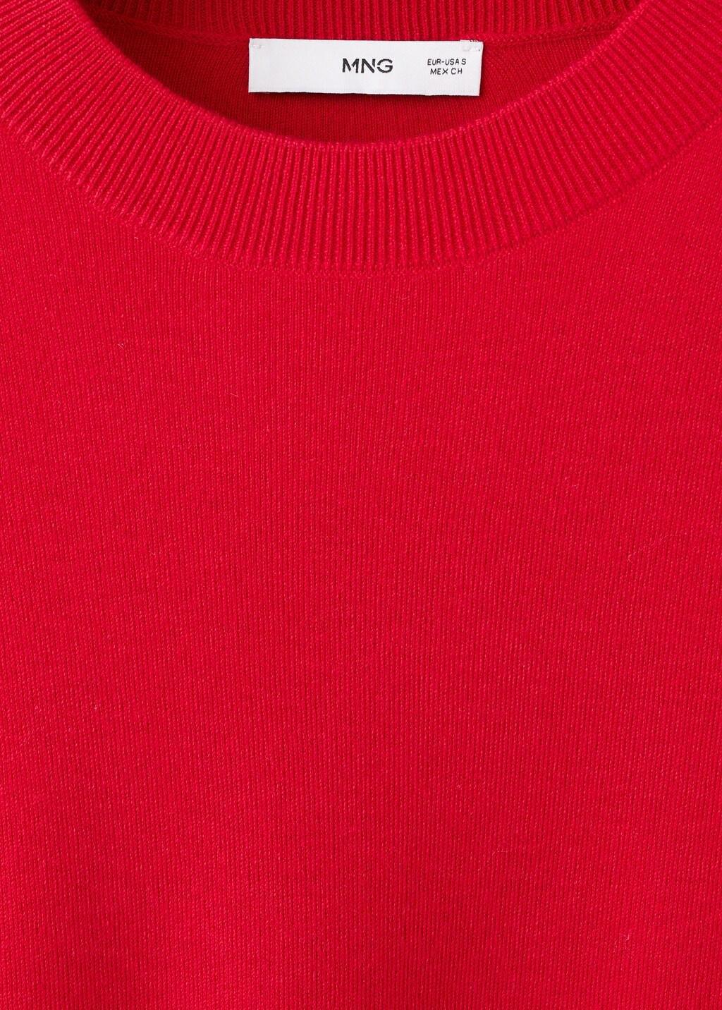 Red Oversize Short Sleeve Sweater, Red, large image number 4