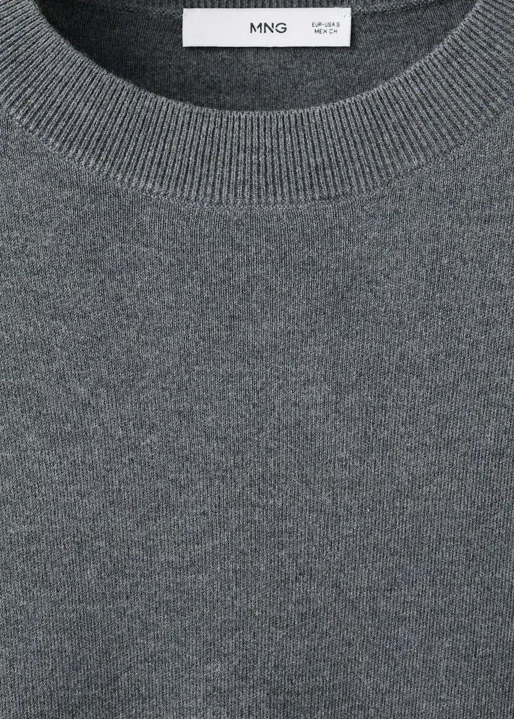 Grey Oversize Short Sleeve Sweater, Charcoal, large image number 4