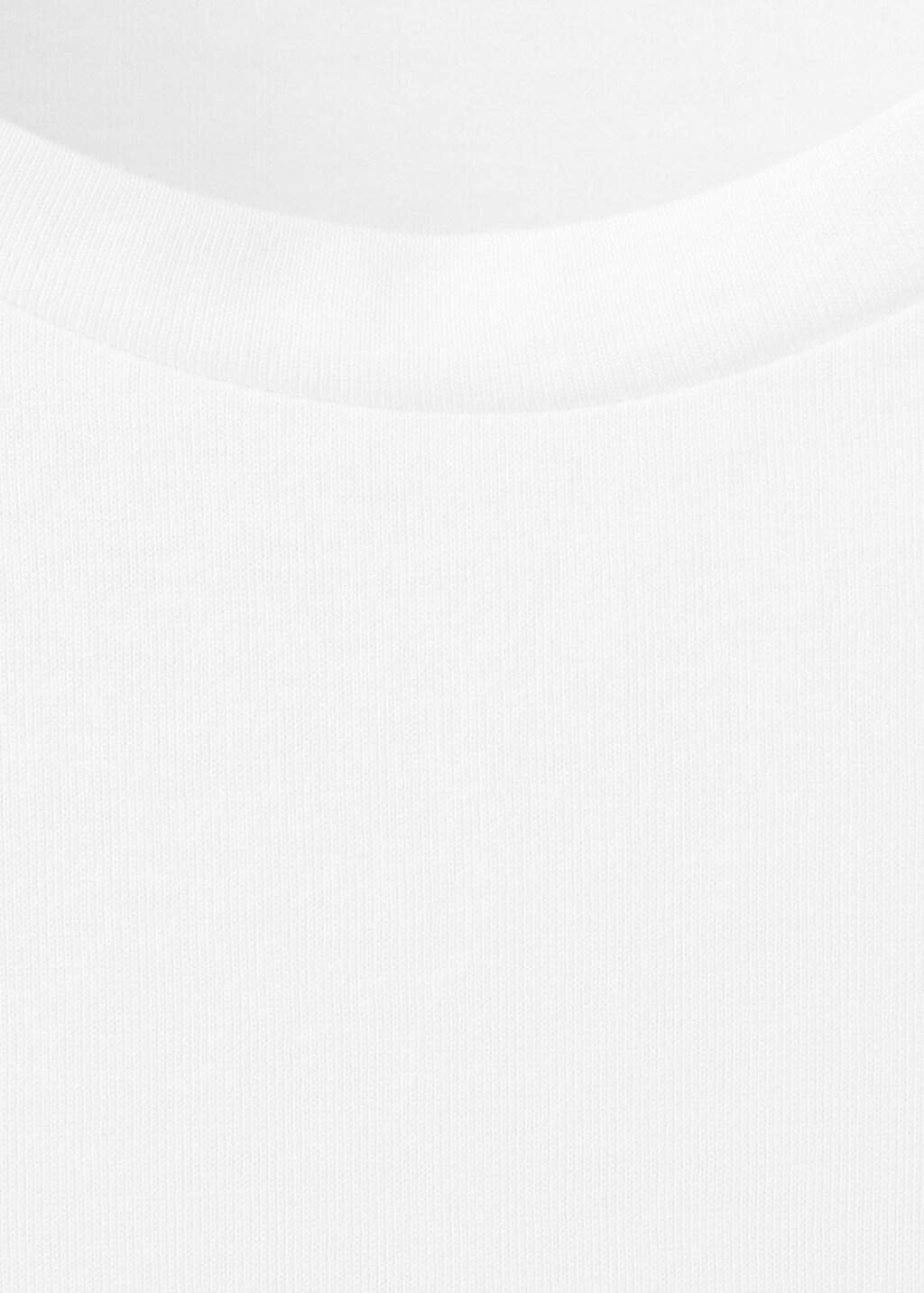 White Short-Sleeved Cotton T-Shirt, White, large image number 1