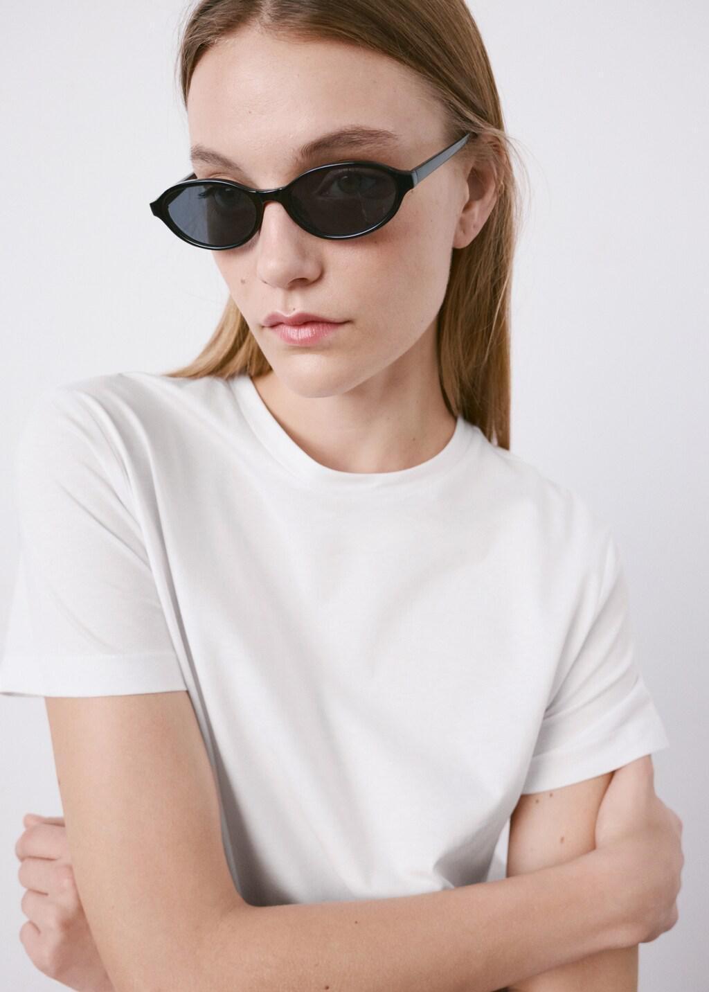 White Short-Sleeved Cotton T-Shirt, White, large image number 2